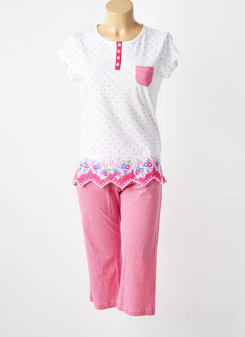 Pijama mâneci scurte alb MASSANA femme