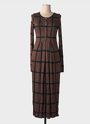 Rochie lungă mâneci lungi mâneci lungi maro MASAI femeie