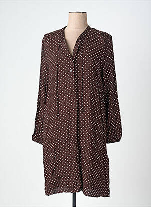 Rochie midi croială fluidă mâneci lungi maro NICE THINGS femeie
