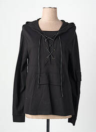 Hanorac cu glugă țesătură jersey mâneci lungi negru ORTO BOTANICO femme