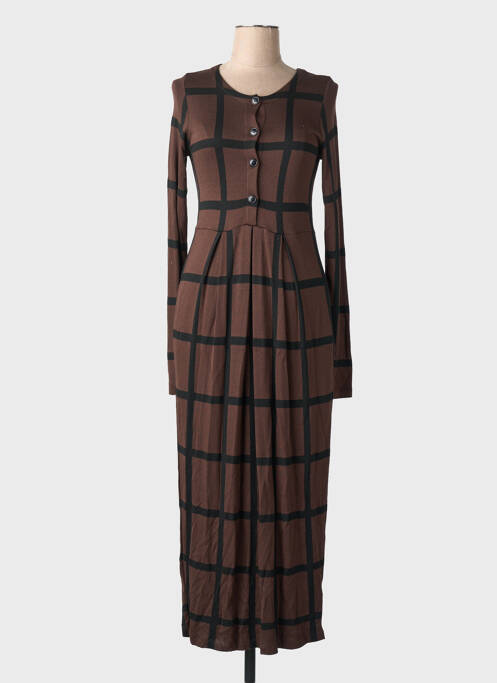 Rochie lungă mâneci lungi mâneci lungi maro MASAI femme