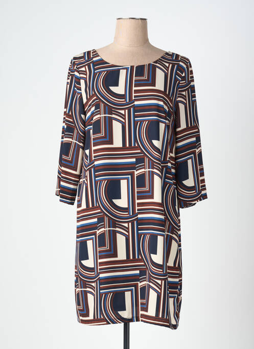 Rochie scurtă mâneci 3/4 mâneci 3/4 maro LAUREN VIDAL femme