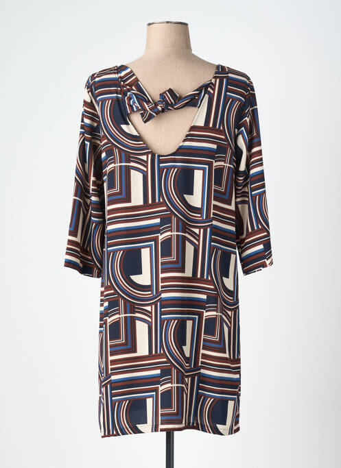 Rochie scurtă mâneci 3/4 mâneci 3/4 maro LAUREN VIDAL femme