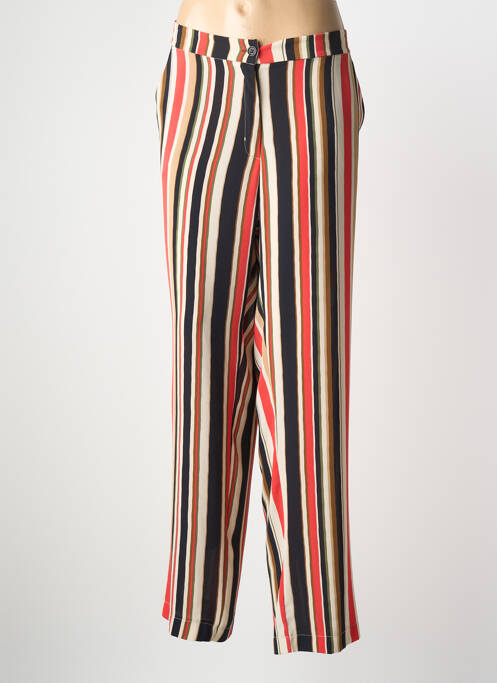 Pantalon drept țesătură crep talie înaltă portocaliu SIGNE NATURE femme
