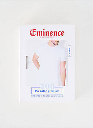 Tricou croială cambrată mâneci scurte alb EMINENCE bărbat