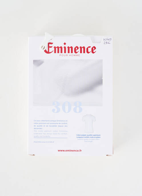 Tricou croială cambrată mâneci scurte alb EMINENCE homme