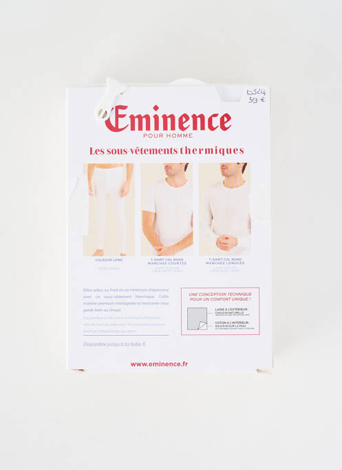 Tricou croială cambrată mâneci lungi alb EMINENCE homme