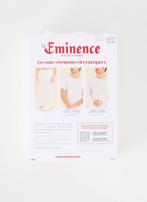 Tricou croială cambrată mâneci lungi alb EMINENCE homme