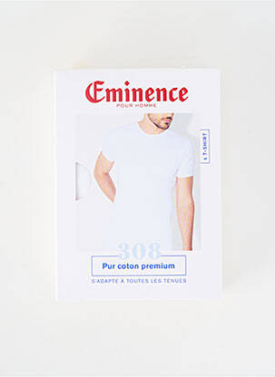 Tricou croială cambrată mâneci scurte alb EMINENCE bărbat