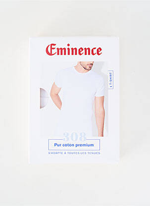 Tricou croială cambrată mâneci scurte alb EMINENCE bărbat