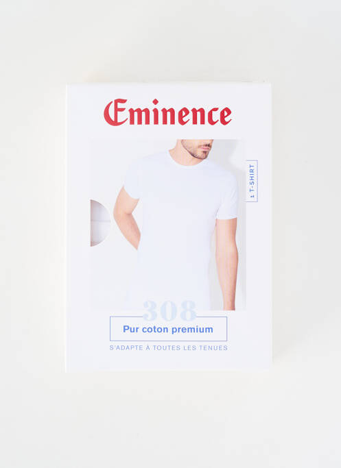 Tricou croială cambrată mâneci scurte alb EMINENCE homme