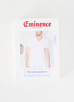 Tricou croială cambrată mâneci scurte alb EMINENCE bărbat
