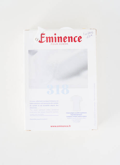 Tricou croială cambrată mâneci scurte alb EMINENCE homme
