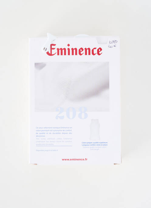 Maiou croială dreaptă fără mâneci alb EMINENCE homme