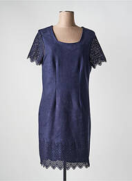 Rochie midi închidere cu fermoar la spate mâneci scurte albastru deschis JUMFIL femme