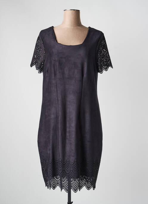 Rochie midi închidere cu fermoar la spate mâneci scurte negru JUMFIL femme