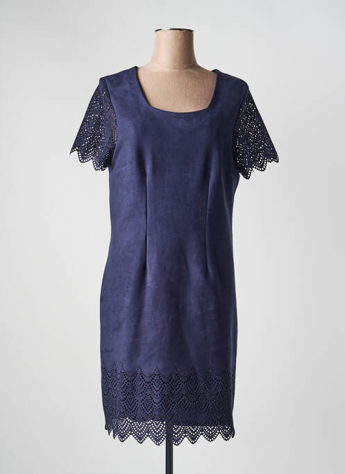 Rochie midi închidere cu fermoar la spate mâneci scurte albastru deschis JUMFIL femme