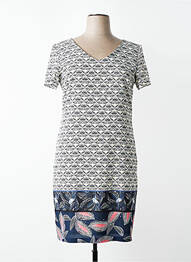 Rochie midi imprimeu fantezie mâneci scurte negru JUMFIL femeie