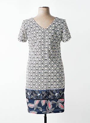 Rochie midi imprimeu fantezie mâneci scurte negru JUMFIL femeie