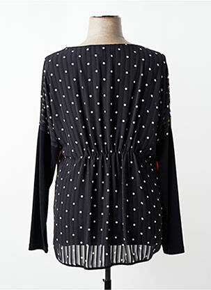 Top țesătură crep mâneci lungi negru EROKE femeie