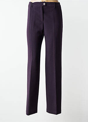 Pantalon drept țesătură poplin mărime normală violet JUMFIL femeie