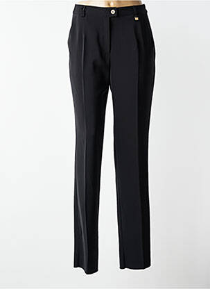 Pantalon drept țesătură crep talie înaltă negru JUMFIL femeie