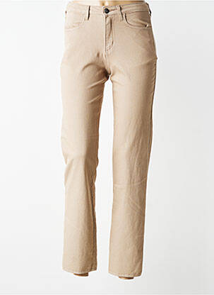 Pantalon slim țesătură poplin mărime normală bej JUMFIL femeie