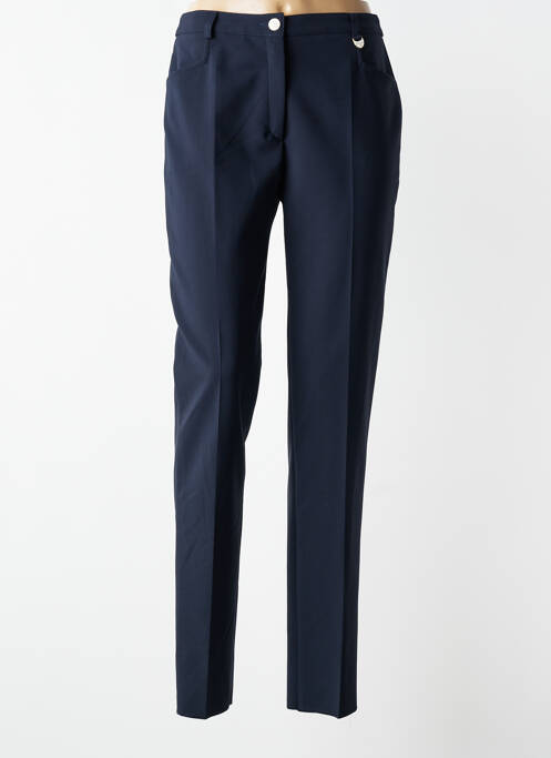 Pantalon slim talie elastică mărime normală albastru JUMFIL femme