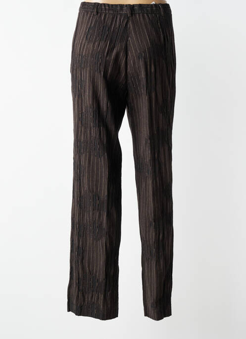 Pantalon drept închidere cu fermoar sub clapetă cu nasturi mărime normală maro JUMFIL femme