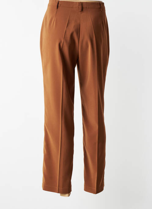 Pantalon drept țesătură crep talie înaltă maro JUMFIL femme