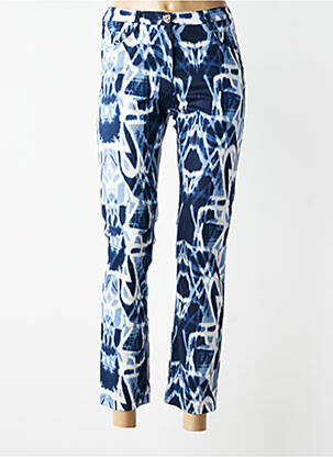 Pantalon 7/8 țesătură poplin mărime normală albastru JUMFIL femme