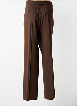 Pantalon drept talie cu cleme mărime normală maro BRUNO SAINT HILAIRE femeie
