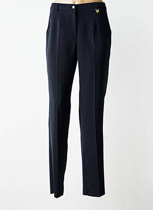 Pantalon drept țesătură crep talie înaltă albastru JUMFIL femeie