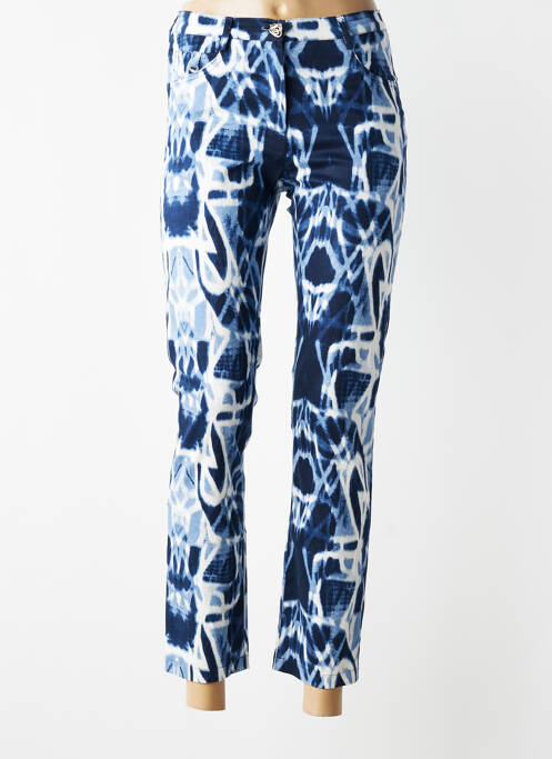 Pantalon 7/8 țesătură poplin mărime normală albastru JUMFIL femme