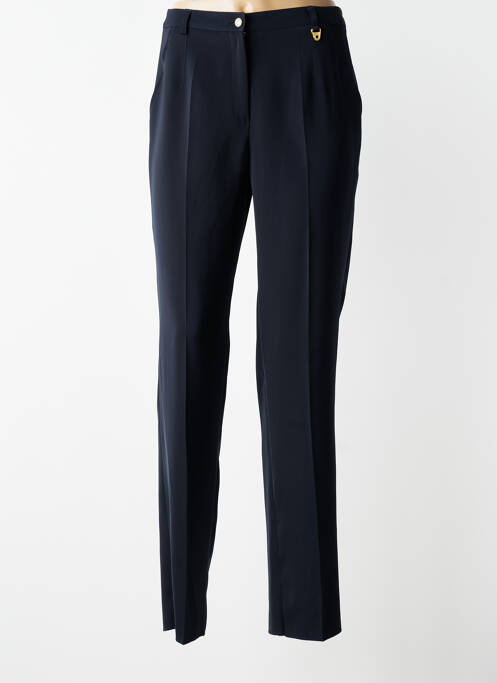 Pantalon drept țesătură crep talie înaltă albastru JUMFIL femme