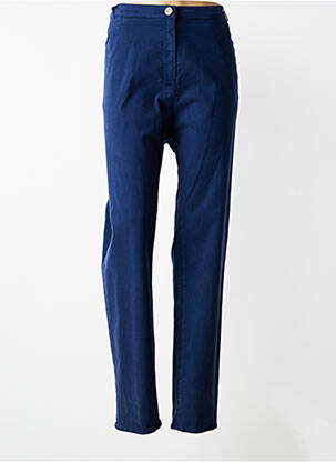 Pantalon slim țesătură poplin mărime normală albastru JUMFIL femeie