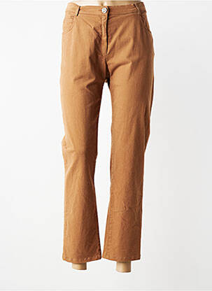 Pantalon slim țesătură poplin mărime normală maro JUMFIL femeie