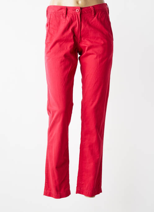 Pantalon chino țesătură poplin mărime normală roșu KARIBAN femme