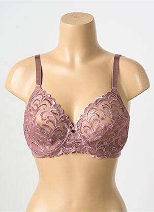 Sutien efect material satinat sutien cupe întregi cu decolteu înalt roz TRIUMPH femeie