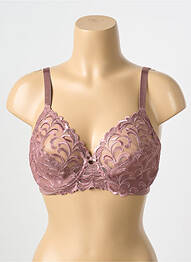 Sutien efect material satinat sutien cupe întregi cu decolteu înalt roz TRIUMPH femme