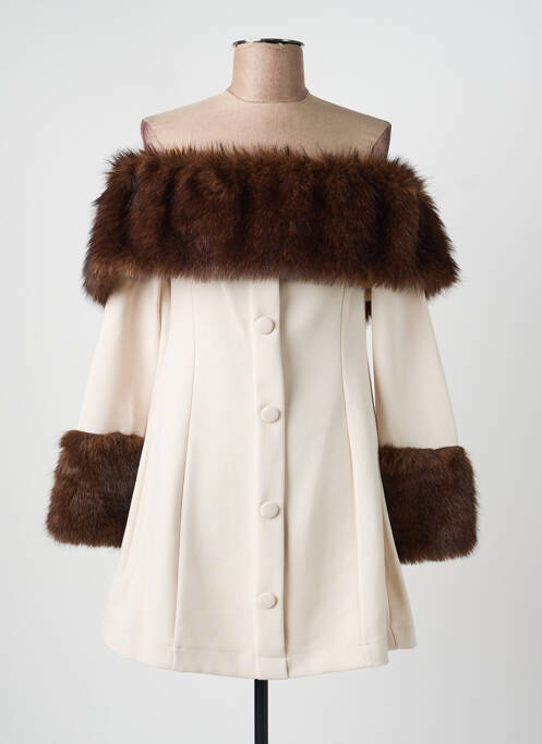 Top guler pătrat mâneci 3/4 bej LUMINA femme