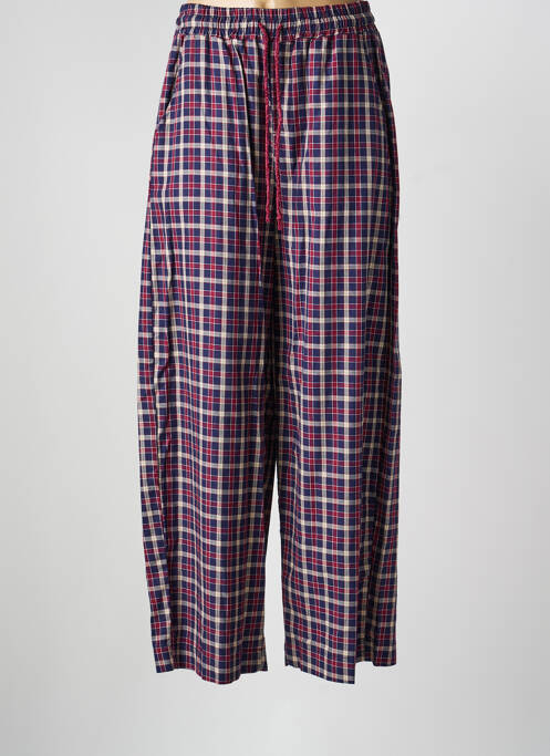Pantalon larg țesătură poplin mărime normală roșu LUMINA femme