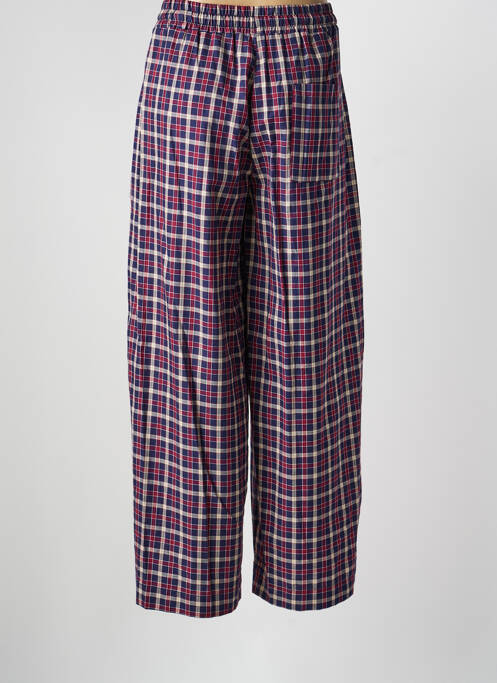 Pantalon larg țesătură poplin mărime normală roșu LUMINA femme