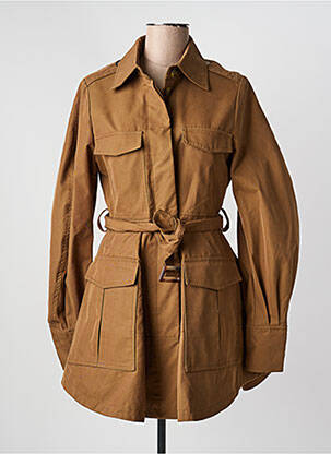 Trench țesătură poplin fără glugă maro DE ROYAL femeie