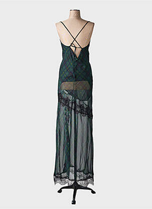 Rochie lungă imprimeu fantezie fără mâneci verde LUMINA femeie