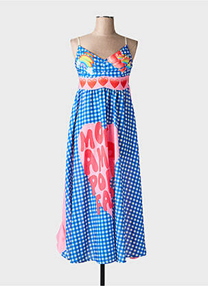 Rochie midi mâneci 3/4 mâneci 3/4 albastru CIVICO 1 femme