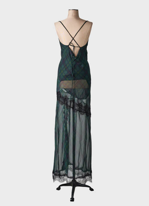 Rochie lungă imprimeu fantezie fără mâneci verde LUMINA femme