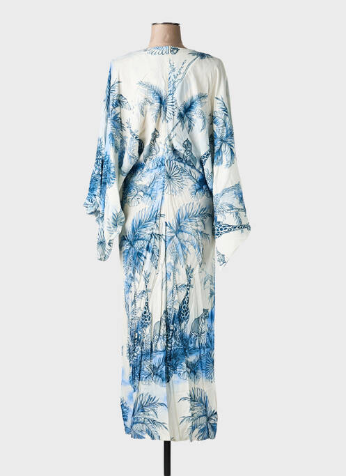 Rochie lungă mâneci lungi mâneci lungi albastru LUMINA femme