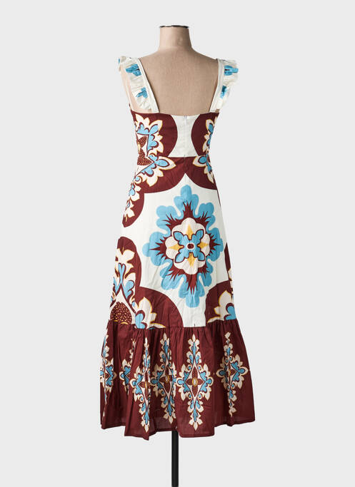 Rochie midi imprimeu fantezie fără mâneci maro CIVICO 1 femme