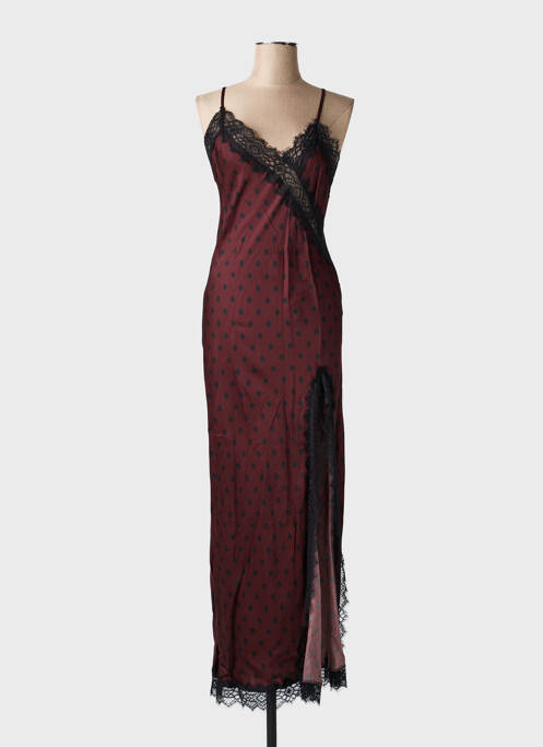 Rochie lungă croială cambrată bretele subțiri violet LUMINA femme